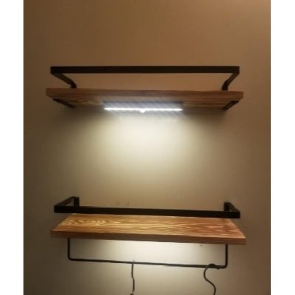New Floating Shelves, Lighted Wall Mounted Shelves,Paulownia Wood Wall Storage - Picture 1 of 1